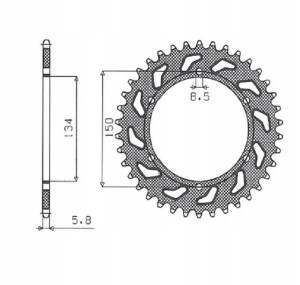 Sunstar Zębatka Tylna Aluminiowa (ergal) 489 50 Ka