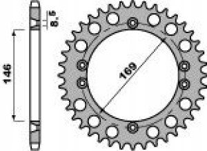 Pbr Zębatka Tylna 3550 51 Aluminiowa (ergal)