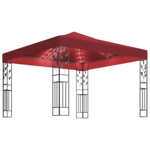 Altana ze sznurem lampek LED, 3x3 m, winna czerwień