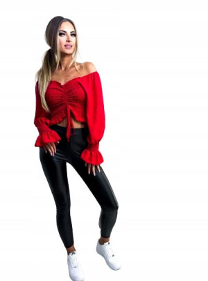 Modna Bluzka Hiszpanka-Czerwona