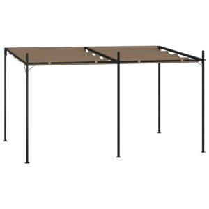 Altana z rozsuwanym dachem, 400x300x233 cm, kolor taupe