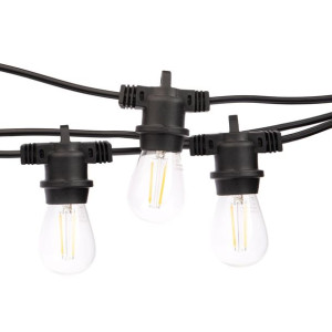Girlanda świetlna ogrodowa 10m 10 żarówek LED czarna