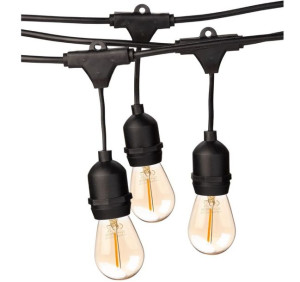 Girlanda ogrodowa zwieszana 10m 20 żarówek LED AMB czarna