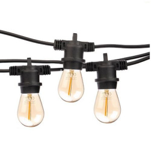 Girlanda świetlna ogrodowa 10m 15 żarówek LED AMB czarna