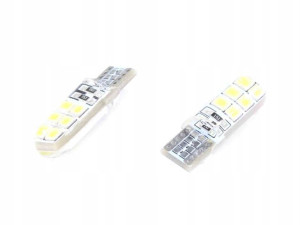 Żarówka 12v Led T10-2835-12smd Biała Silikon (brak