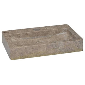 Umywalka, szara, 38x24x6,5 cm, marmur