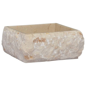 Umywalka, kremowa, 30 x 30 x 13 cm, marmurowa