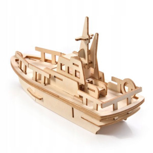 Drewniane Puzzle 3d Model Statek Jacht Łódź Diy
