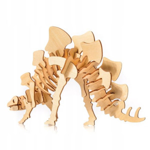 Drewniane Puzzle 3d Model Dinozaur Stegozaur Diy