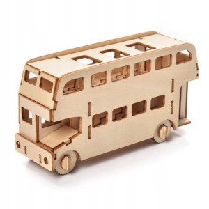 Drewniane Puzzle 3d Little Story Model Autobus Diy