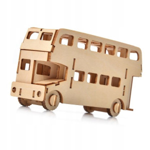 Drewniane Puzzle 3d Little Story Model Autobus Diy
