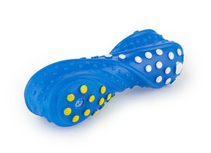 Zabawka dla psa kość niebieska w kropki 15cm