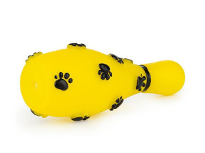 Zabawka dla psa kręgiel żółty 14cm