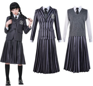 Strój Kostium Mundurek Wednesday Addams Cosplay 128/134
