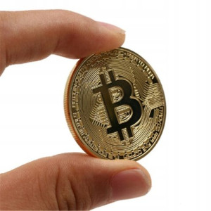 Bitcoin Btc Złota Moneta Kolekcjonerska + Kapsel
