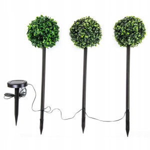 Zestaw 3 Lamp Solarnych Led Bukszpan Wbijane