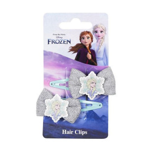 Hair Clips Frozen Srebrzysty Niebieski Lasso 2 Sztuk