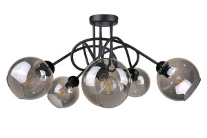 Ring lampa sufitowa 5-punktowa czarna Keter Lighting