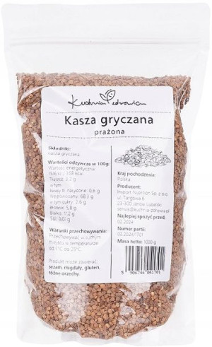 Kasza gryczana prażona KUCHNIA ZDROWIA 1KG Świeża