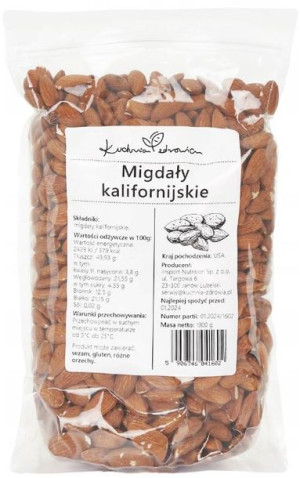 KUCHNIA ZDROWIA Migdały kalifornijskie 1KG Całe