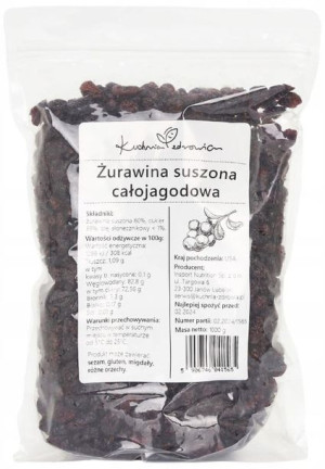 Żurawina suszona Całojagodowa KUCHNIA ZDROWIA 1KG