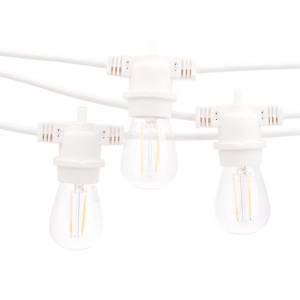 Girlanda świetlna ogrodowa 15m 30 żarówek LED biała