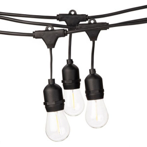 Girlanda ogrodowa zwieszana 10m 10 żarówek LED czarna