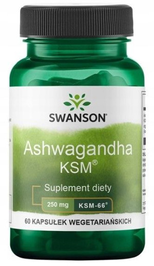 Swanson Ashwagandha KSM-66 250mg 60kaps. Adaptogen