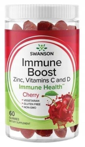 Swanson Immune Boost Wiśnia 60 żelek Acerola Cynk