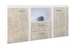 Rumba Komoda 2f2s Biały/beton Jasny