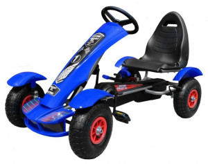 Duży Gokart pompowane koła niebieski - F618.NIE