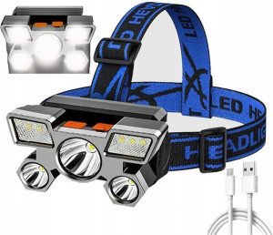 Mocna Latarka Czołowa Czołówka Xpe High X 9led Usb