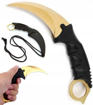 Nóż Karambit Cs:go Złoty Treningowy Counter Strike