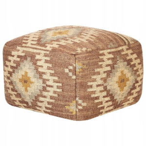 Puf jutowy 50 x 50 x 30 cm wielokolorowy BEEL Luma