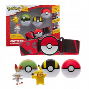 Pokemon Clip N Go Zestaw Pas Pokeball Pikachu 4+