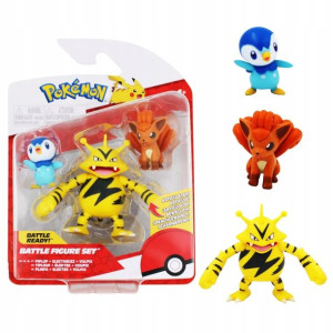 Pokemon 3 Figurki Bitewne Piplup Electabuzz Vulpix