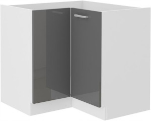Szafka Narożna Dolna Sally 89x89 Dn 1f Szary Połysk