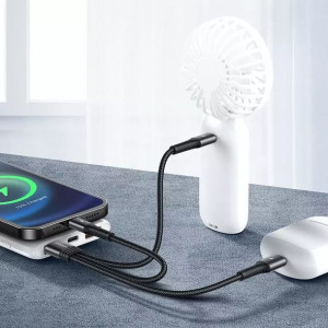 Joyroom 3w1 krótki kabel przewód USB - Lightning / USB Typ C / micro USB