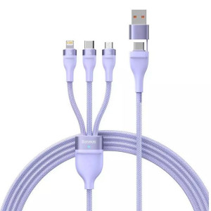 Kabel USB 3w1 Baseus Flash Series 2, USB-C + micro USB + Lightning, 100W,