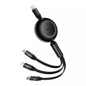Baseus Bright Mirror zwijany kabel 3w1 USB Typ C-micro USB+Lightning+USB C