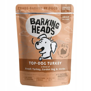 Karma mokra dla psa Barking Heads indyk 300 g