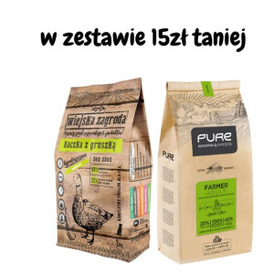 Wiejska Zagroda Kaczka z Gruszką 2kg + PURE Farmer adult Lamb 2kg