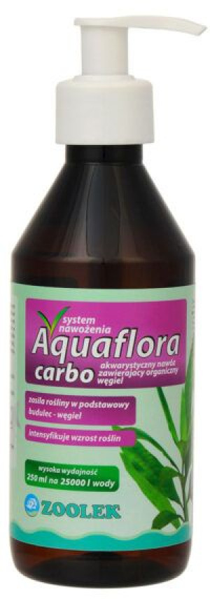 ZOOLEK AQUAFLORA CARBO 250ML - Nawóz z węglem dla roślin akwariowych