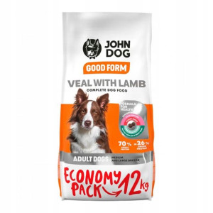 John Dog cielęcina z jagnięciną 12kg SR/DUZE RASY