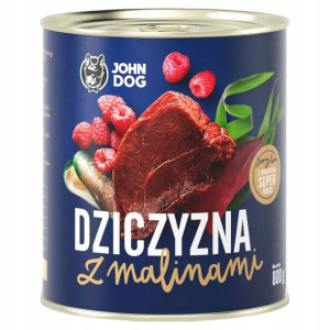 John Dog BERRY ADULT DZICZYZNA z malinami 800g