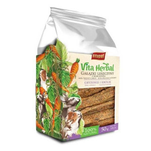 Vita Herbal Przekąska dla gryzoni i królika - gałązki leszczyny z marchewką