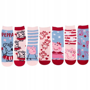 Skarpetki dziecięce 23/26 ŚWINKA PEPPA 7 Pak pepa