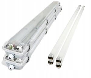 2x Lampa LED Do Garażu Hermetyczna + Świetlówki