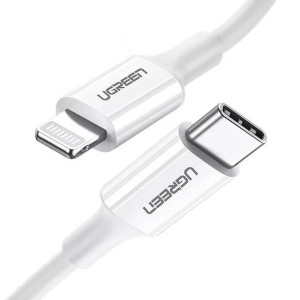 Ugreen kabel przewód MFi USB Typ C - Lightning 3A 2m biały (US171)