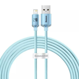Baseus Crystal Shine Series kabel USB - Lightning 2,4A 20W 2m niebieski